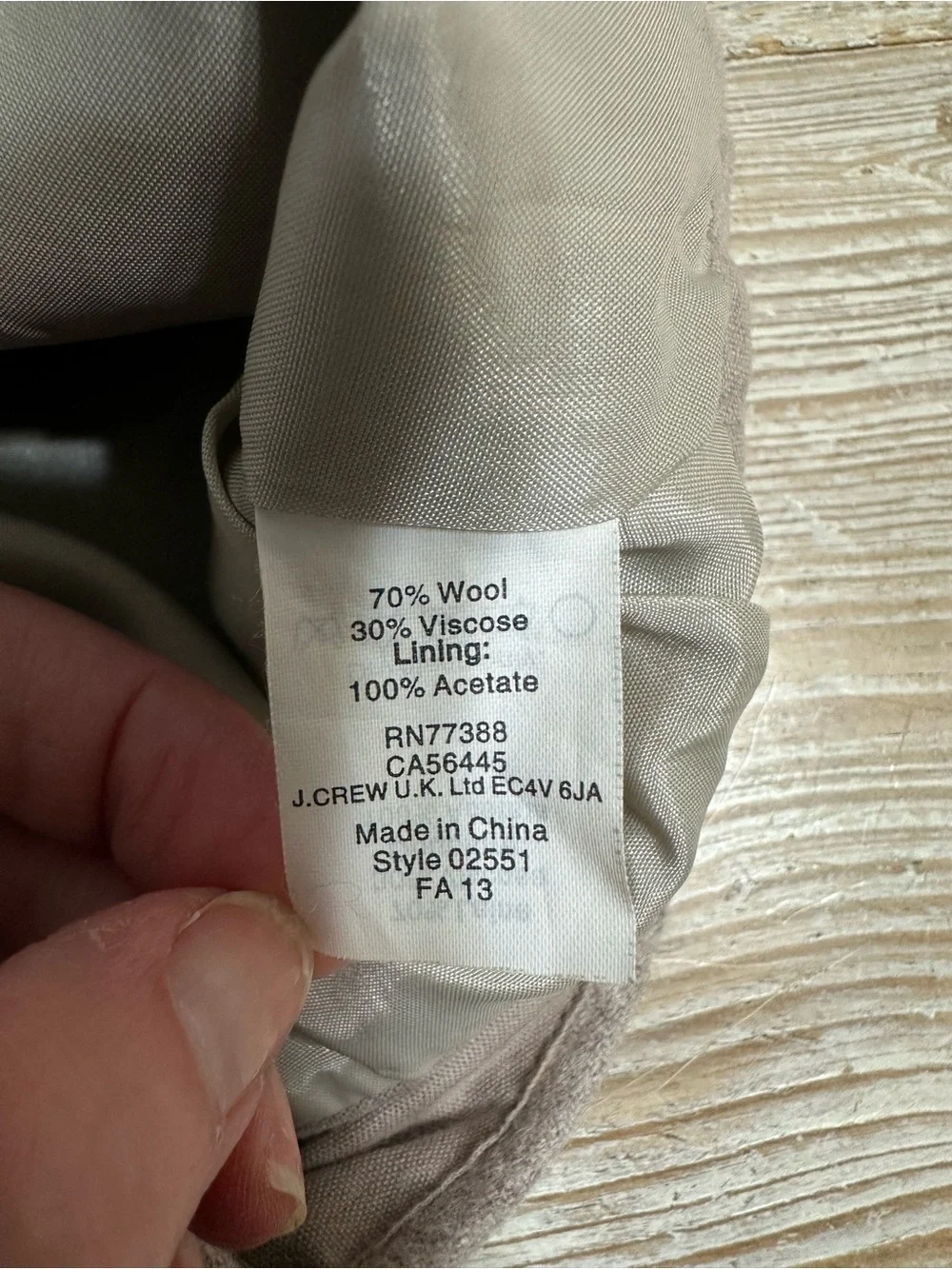J. Crew Classic Taupe Wool-Blend Mini Skirt sz 8